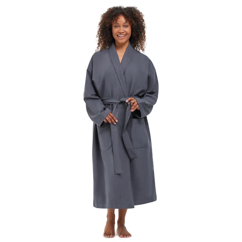 MONARCH Chamois Microfiber Shawl Hotel Robe for Men or Women â€“ Soft Lightweight Textured Fabric with Classic Kimono Design, Generously Sized Hotel & Spa Robe with Pockets â€“ Machine Washable - Image 1
